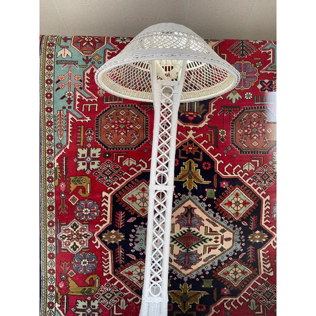 Antique 1910s White Wicker Floor Lamp For Sale - Image 10 of 13