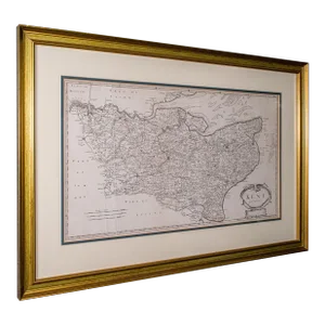 1700's Large Antique Lithography Map of Kent