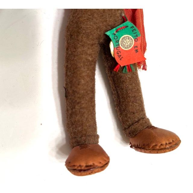 Rustic European Vintage Hand-Crafted 1950s Mascotes De Maria Helena Felt Folk Doll Trio For Sale - Image 3 of 16