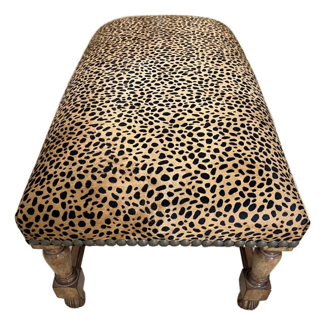 Kreiss Bed Bench, Upholstered With Nail Heads For Sale