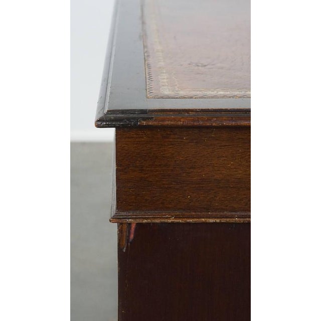 English Desk with Leather Desktop and 9 Drawers For Sale - Image 13 of 16