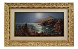 Robert Lemonnier, Seascape at night in Provence, Circa 1920