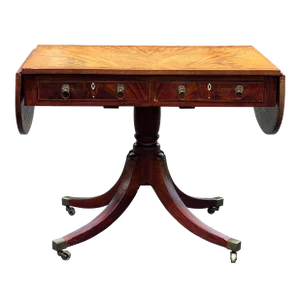 Antique George III Mahogany Two Drawer Drop Leaf Sofa Table C. Late 1700s
