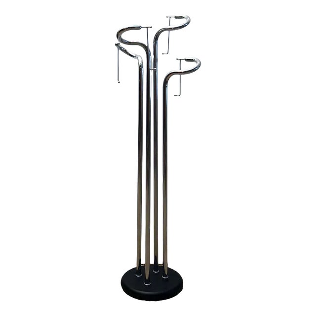 Sculpture Coat Hanger in Chromed Steel, 1970s For Sale