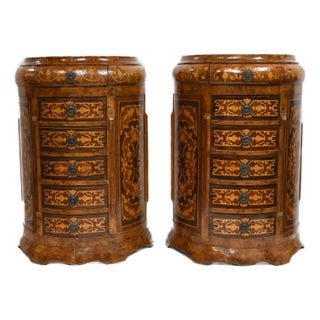 Pair of Louis XVI Empire Style Demi Lune Tall Boy Chests For Sale