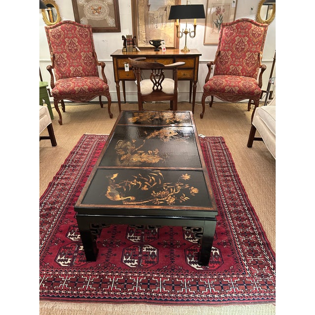 Chinoiserie Black & Gold Lacquer Coffee Table For Sale - Image 15 of 15