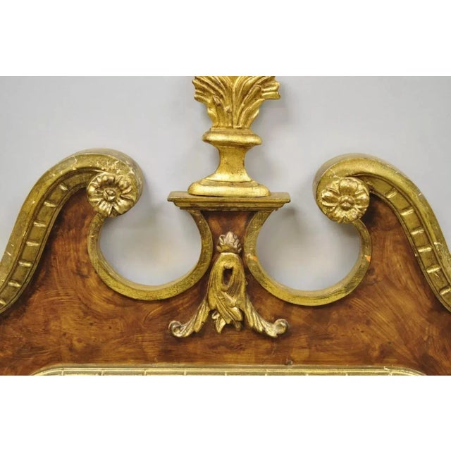 Vintage Decorative Crafts Inc American Federal Carved Wood Gold Gilt Wall Mirror For Sale In Philadelphia - Image 6 of 10