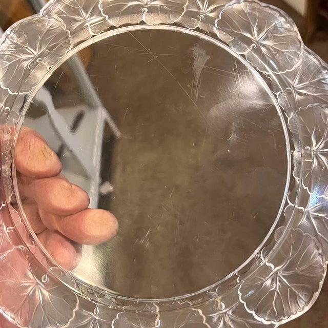 Set Ten Vintage French Lalique Crystal Honfleur (Geranium) Dessert Plates For Sale - Image 12 of 14