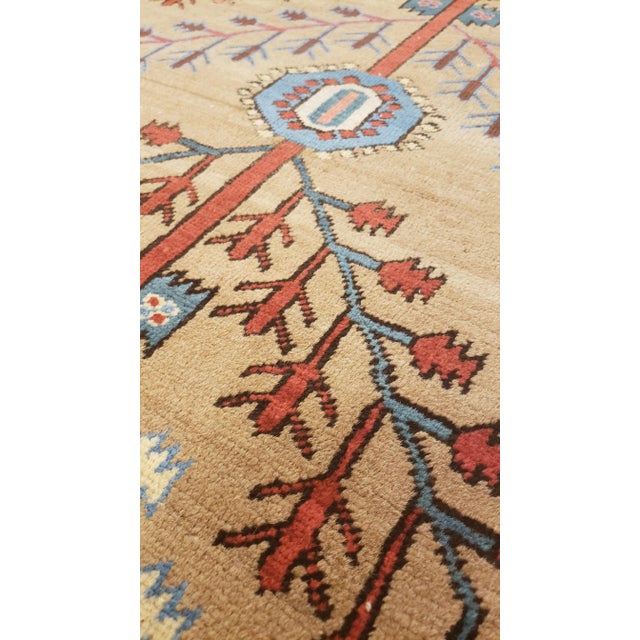 Textile Antique Persian Bakhshaish Carpet, Handmade Wool Oriental Rug, Ivory Light Blue For Sale - Image 7 of 11