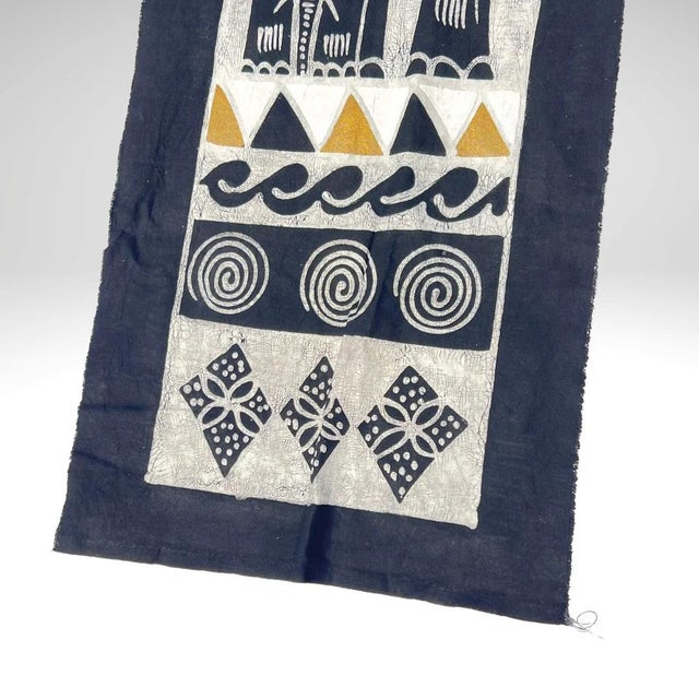 Early 20th Century Black African Handprinted Table Runner For Sale - Image 9 of 13