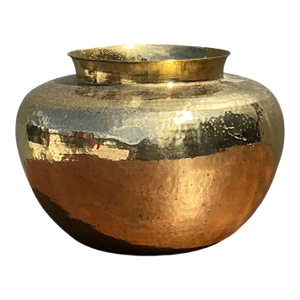 Vintage Hammered Brass Vase