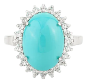 Estate 925 Sterling Silver Chunky December Birthstone Cluster Ring - Size 7