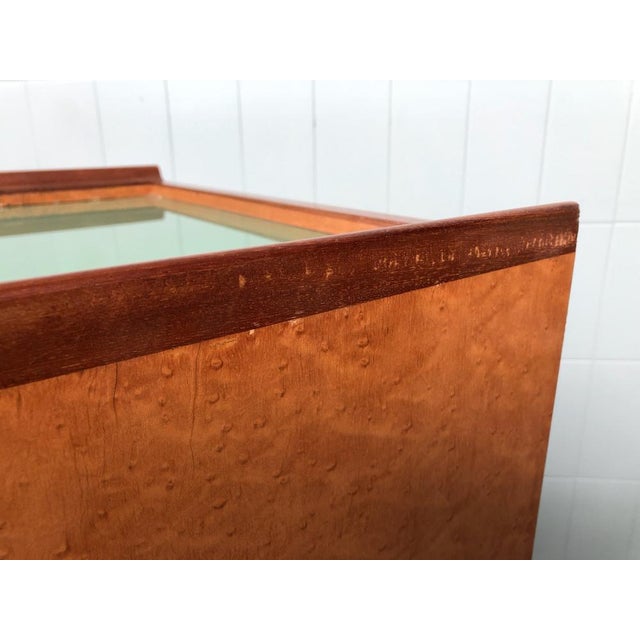 Vintage Italian Bedside Table with Green Glass Top, 1940s For Sale - Image 6 of 18