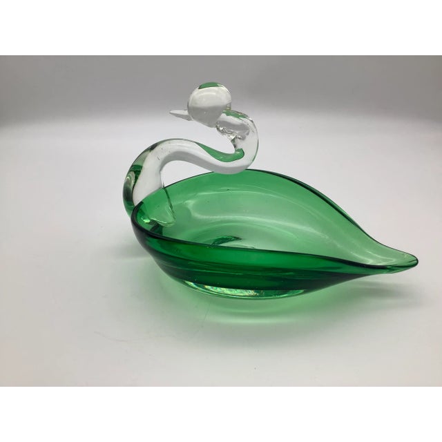 1980s Decorative Green Glass Bird For Sale In Sacramento - Image 6 of 13