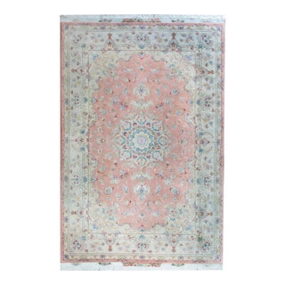 Vintage Silk Persian Tabriz Rug For Sale