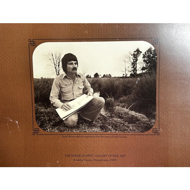 Butler Brown Hand-Signed & Remarqued Original Lithograph, the Old Georgia Farmhouse (1977), Franklin Mint Edition, Framed, Coa For Sale - Image 11 of 12