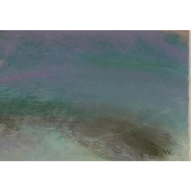 Contemporary Large Original Vintage Pastel Landscape Drawing Signed For Sale - Image 3 of 6