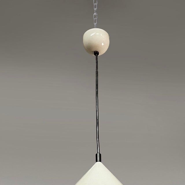 Italian Modern Gray Metal Pascal Chandelier by Vico Magistretti for Oluce, 1980s For Sale - Image 13 of 14