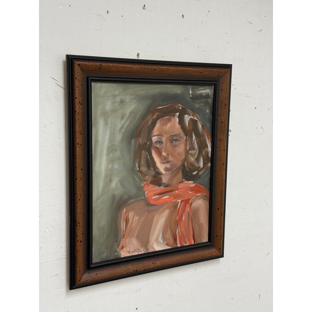 Design Plus Gallery presents a Portrait of a Lady Wearing a Red Scarf. The artwork is captivating with a young woman with...