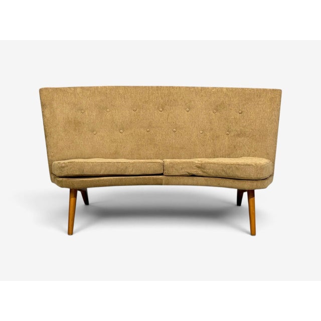 Mid-Century Modern Carl Gustaf Hiort Af Ornäs, Sofa, Fabric, Lacquered Wood, Finland, 1940s For Sale - Image 3 of 13