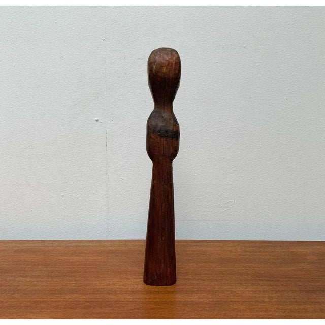 Vintage Wooden Sacral Figurine Sculpture For Sale - Image 14 of 18