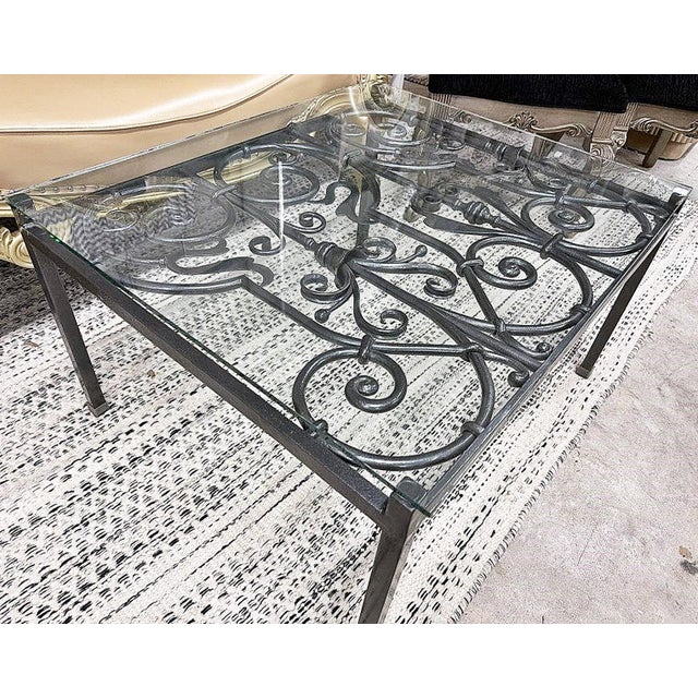 1990s Solid Stock Wrought Iron Coffee Table For Sale - Image 10 of 14