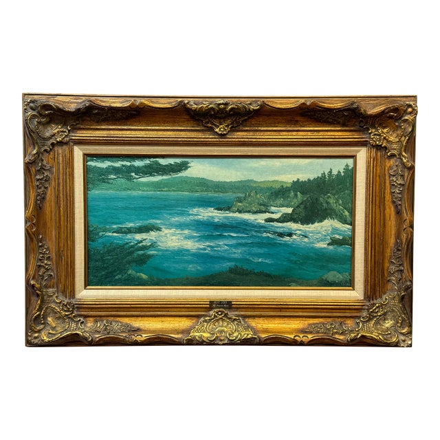 Beautiful Seascape Painting by Listed Artist Virginia Lynn For Sale