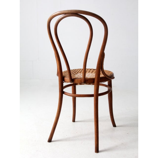 Wood Antique Bentwood Bistro Cafe With Cane Seat For Sale - Image 7 of 13
