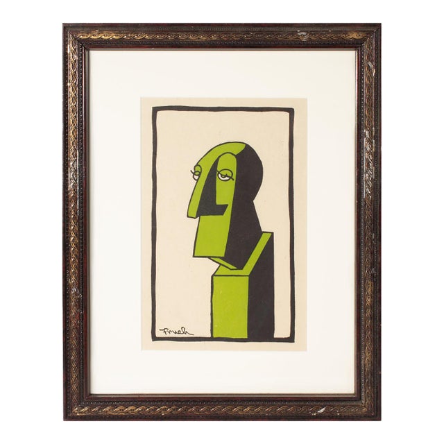 1922 “John Drew” Linocut Portrait by Al Freuh For Sale