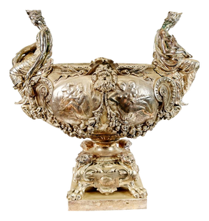 Napoleon III French Silvered Bronze Centrepiece Bowl
