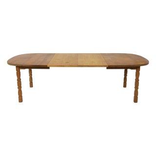 1970s Vintage Danish Oval Oak Dining Table in Manner of Henning Kjærnulf For Sale