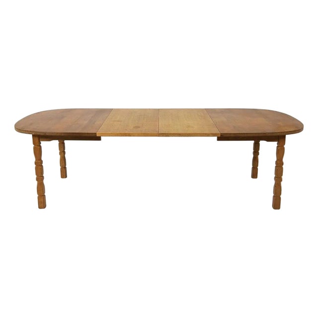 1970s Vintage Danish Oval Oak Dining Table in Manner of Henning Kjærnulf For Sale