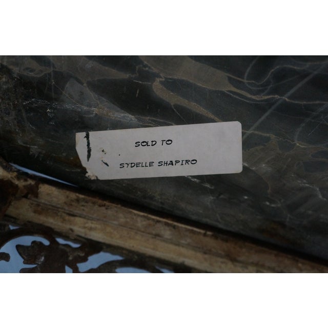 Mid 20th Century Attributed Oscar Bach Neoclassical Bronze Wrought Iron Marble Console Table 43" For Sale - Image 12 of 16