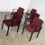 Knoll Vintage MCM Bentwood 1300 Series Dining Chairs Maroon Fabric & Black Frames by Bill Stephens for Knoll Set of 5 For Sale - Image 4 of 13