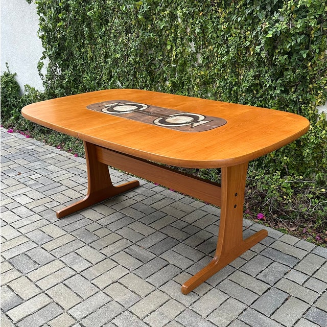 Vintage Danish Modern Teak & Tile Extension Dining Table by Gangso Mobler For Sale - Image 14 of 16