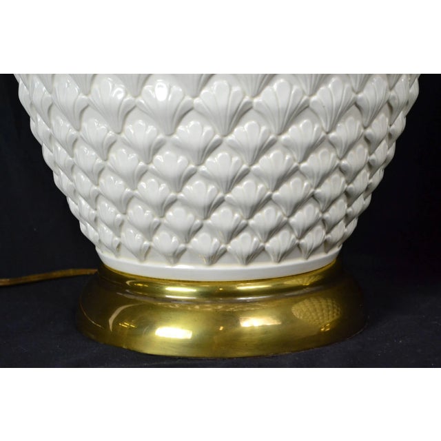 Mid-Century Modern Frederick Cooper White Beehive Table Lamp For Sale - Image 3 of 11