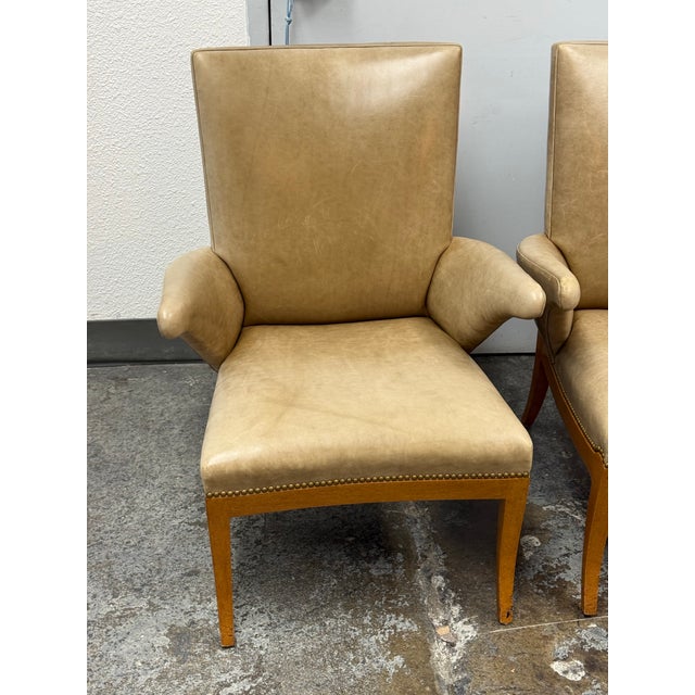 Rose Tarlow Swedish Library Leather Armchairs, Pair For Sale - Image 10 of 12