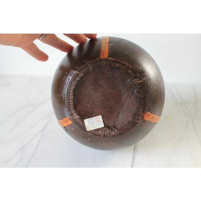 Vintage Italian Equestrian Leather Wrapped Liquor Decanter For Sale - Image 10 of 13