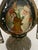 Brown Vintage Fedoskino Russian Triptych Brass Filigree With Lacquer Egg Shape With Father Frost and the Snow Maiden Signed M. Izotova. For Sale - Image 8 of 15