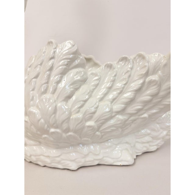 Large Vintage White Porcelain Swan Planter Sculpture MCM Decor Italian Style For Sale - Image 11 of 17
