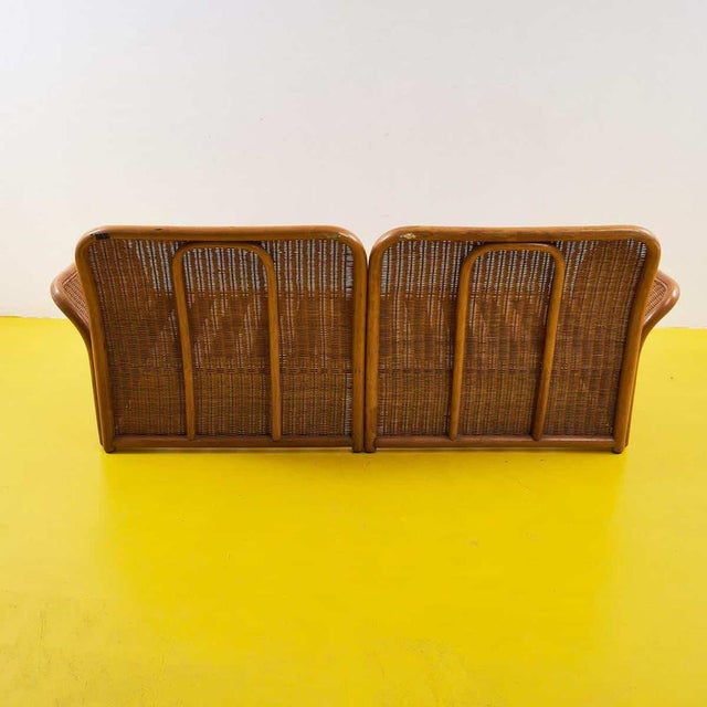 Brown Vintage Brown Rattan Sofa For Sale - Image 8 of 10