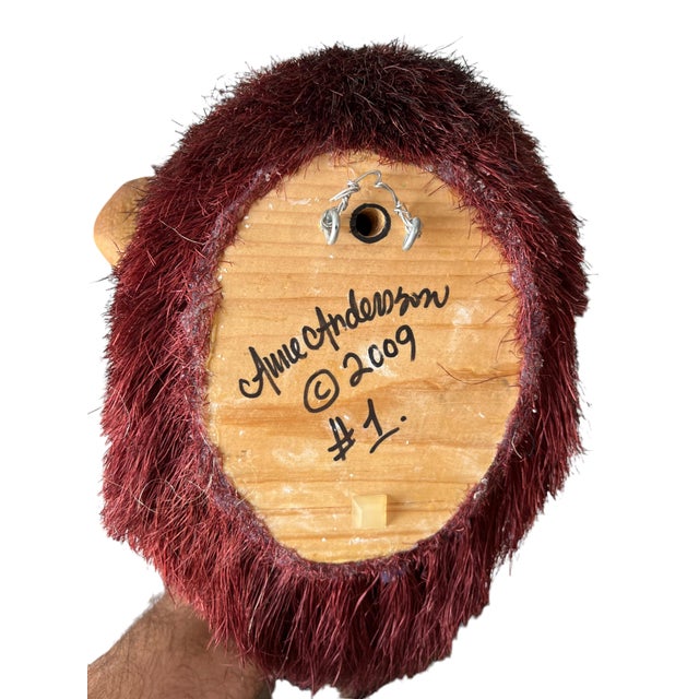 Textile Anne Andersson, Monkey Head Natural Sisal Fiber Clay Sculpture Chimpanzee Anne Andersson Art, 2009 For Sale - Image 7 of 10