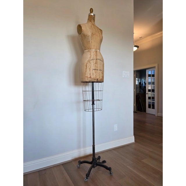 Vintage Wolf American Industrial Model 1979 Rolling Dress Form Mannequin on Casters For Sale In Dallas - Image 6 of 18
