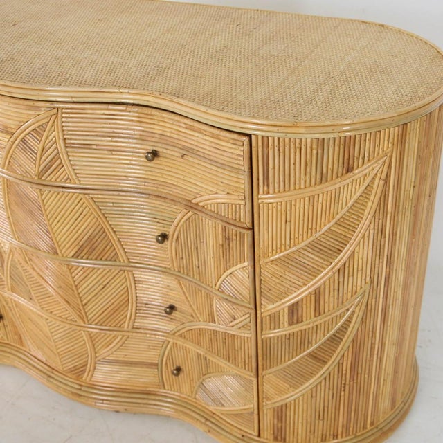 Curved Rattan Chest of Drawers For Sale - Image 3 of 18