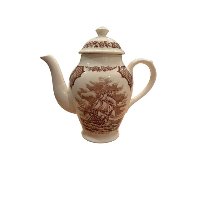 Mid 20th Century Vintage Alfred Meakin Staffordshire Fair Winds The Friendship of Salem Tea Set for Ten- 22 Pieces For Sale - Image 5 of 12