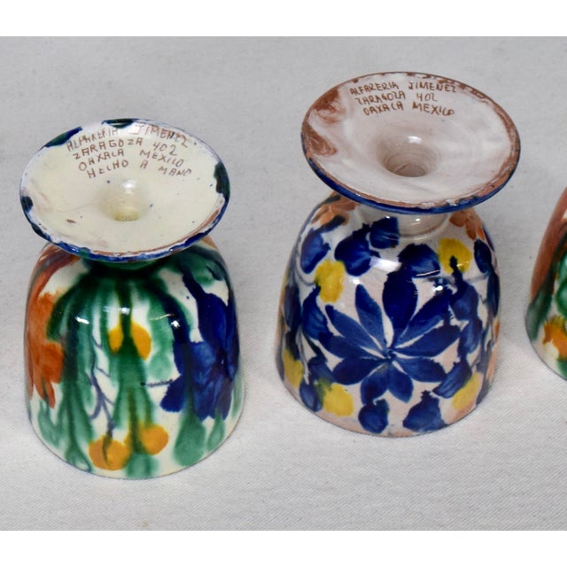 Folk Art Vintage Alfareria Jimenez Zaragoza # 402 Oaxaca, Mexico Folk Art Pottery Goblets For Sale - Image 3 of 7