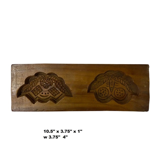 Vintage Wood Flower Pattern Cake Maker Mold Board For Sale In San Francisco - Image 6 of 7