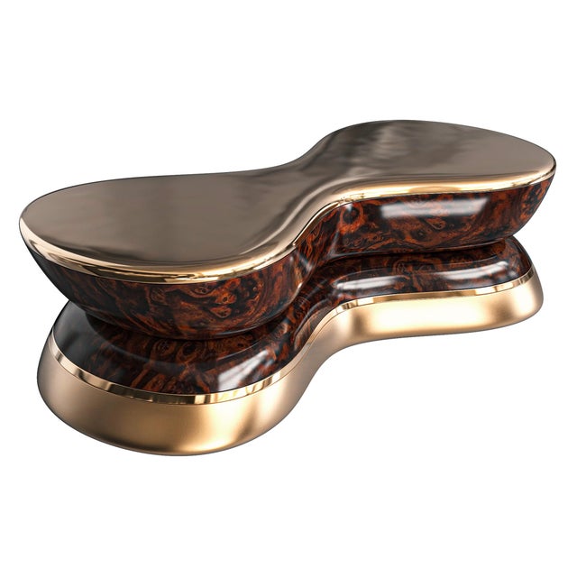 "L'uovo" Coffee Table With Bronze, Handmade For Sale In Los Angeles - Image 6 of 6