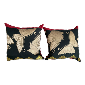 Japanese Obi Butterfly Pillows-a Pair