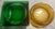 Anchor Hocking Set of Two Vintage Mid-Century Modern Ashtrays/Forest Green and Golden Amber For Sale - Image 4 of 5